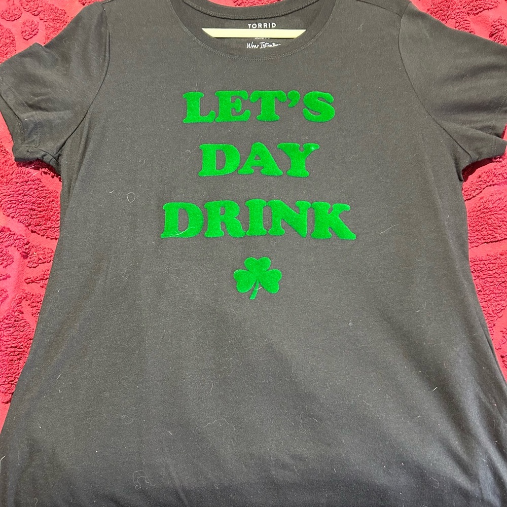 Torrid Black Tee with Green Text